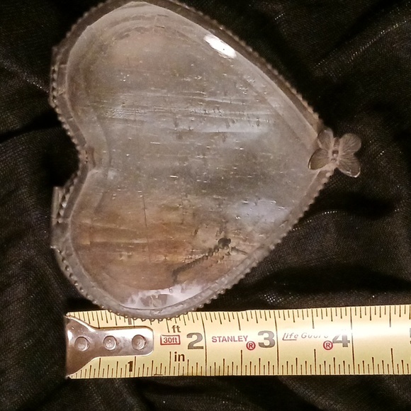 Stained Glass Heart Box for gift or jewelery, Pink iridescent, bevel, handmade - Picture 3 of 8